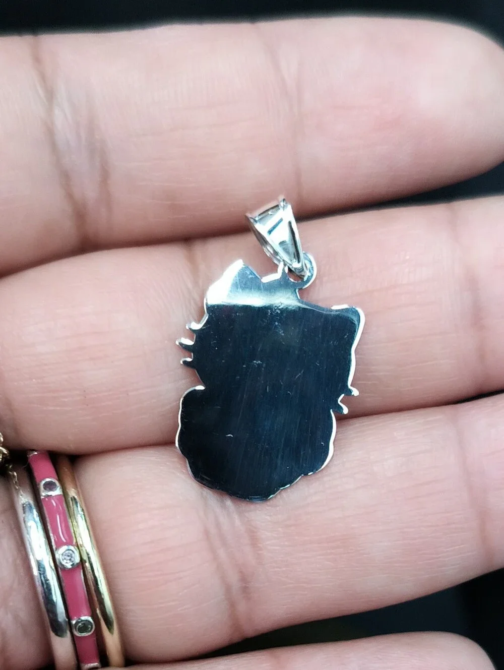 925 Sterling Silver Kitty Heart Pendant